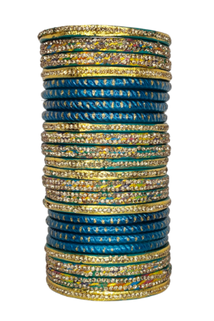 LAC BANGLES SET FOR WOMEN (PACK OF 24 ). BLUE colour. lah or lahathi for women. SHADI JODA