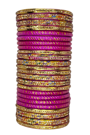 LAC BANGLES SET FOR WOMEN (PACK OF 24). PINK colour. lah or lahathi for women. SHADI JODA