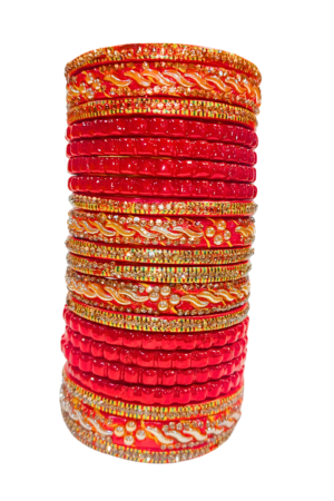 LAC BANGLES SET FOR WOMEN (PACK OF 20). RED colour. lah or lahathi for women. SHADI JODA