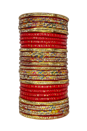 LAC BANGLES SET FOR WOMEN (PACK OF 24). RED colour. lah or lahathi for women. SHADI JODA