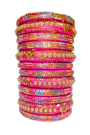 LAC BANGLES SET FOR WOMEN (PACK OF 12). pink colour. lah or lahathi for women. SHADI JODA