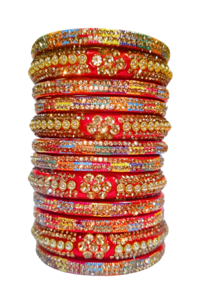 LAC BANGLES SET FOR WOMEN (PACK OF 12). red colour. lah or lahathi for women. SHADI JODA