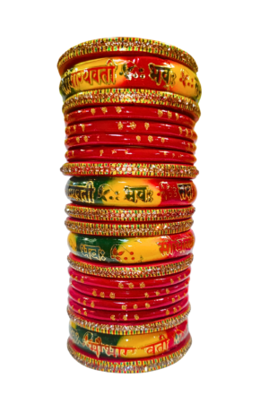 LAC BANGLES SET FOR WOMEN (PACK OF  20). multicolour. lah or lahathi for women. SHADI JODA