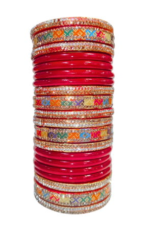 LAC BANGLES SET FOR WOMEN (PACK OF 20). RED colour. lah or lahathi for women. SHADI JODA