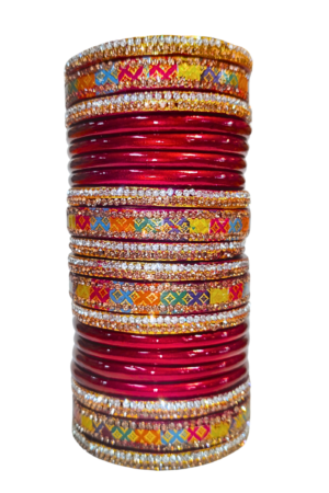 LAC BANGLES SET FOR WOMEN (PACK OF 20). MAROON colour. lah or lahathi for women. SHADI JODA