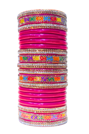 LAC BANGLES SET FOR WOMEN (PACK OF 20). PINK colour. lah or lahathi for women. SHADI JODA