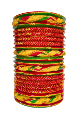 LAC BANGLES SET FOR WOMEN (PACK OF  20). multicolour. lah or lahathi for women. SHADI JODA